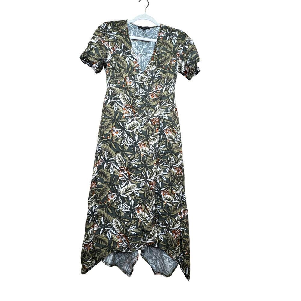 Banana Republic Wrap Dress Women’s Size 2 Jungle Print Hidden Tigers